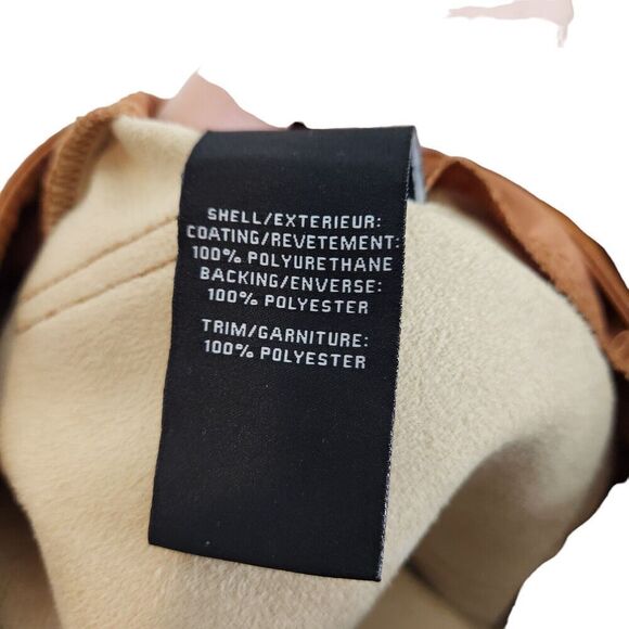 7 FOR ALL MANKIND Pants Womens Extra Small Brown Faux Leather Easy Slim Straight - Picture 8 of 8